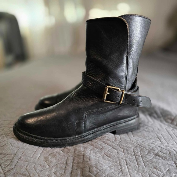 Burberry washed leather biker boots - Picture 1 of 6